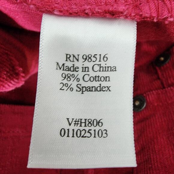 Coldwater Creek Corduroy Jean Boot Cut Women's Size P16 Petite Red Natural NWT - Picture 9 of 10